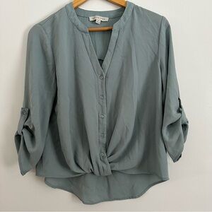 Olive & Oak Green Button-Up Blouse